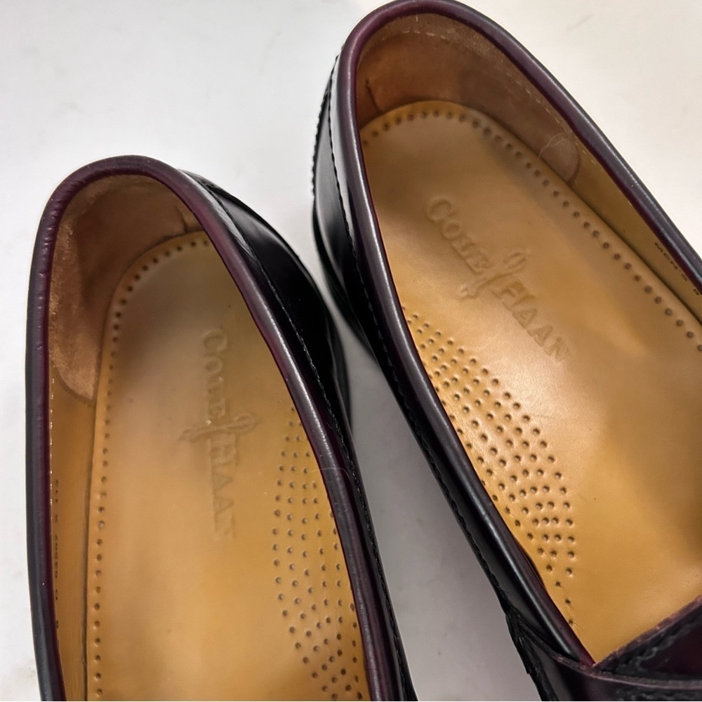 COLE HAAN Pinch Tassel Loafer Cordovan Oxblood Slip On Shoe Womens 9.5 Mens 8 - Picture 10 of 12